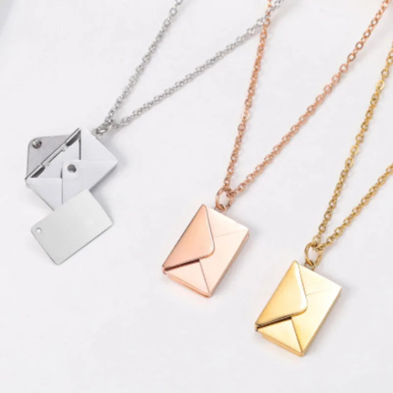 Fashion Jewelry Envelop Necklace Women Lover Letter Pendant Best Gifts For Girlfriend - Bellarte Enchanté Fashion Jewelry Envelop Necklace Women Lover Letter Pendant Best Gifts For Girlfriend